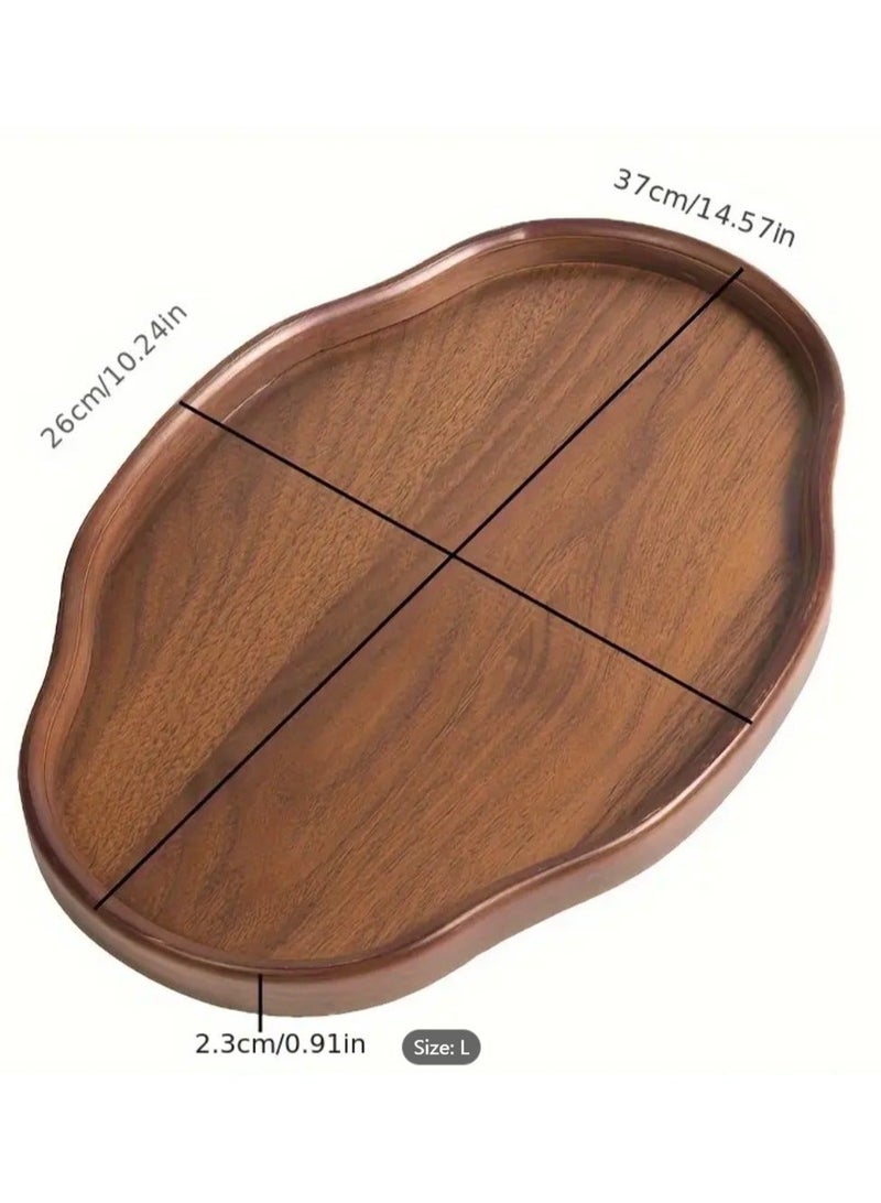 Recycled Walnut Wood Decorative Tray - Vintage Irregular Shape , Ramadan Serving Tray for Tea/Desserts, Home Gift Decor - Image 5